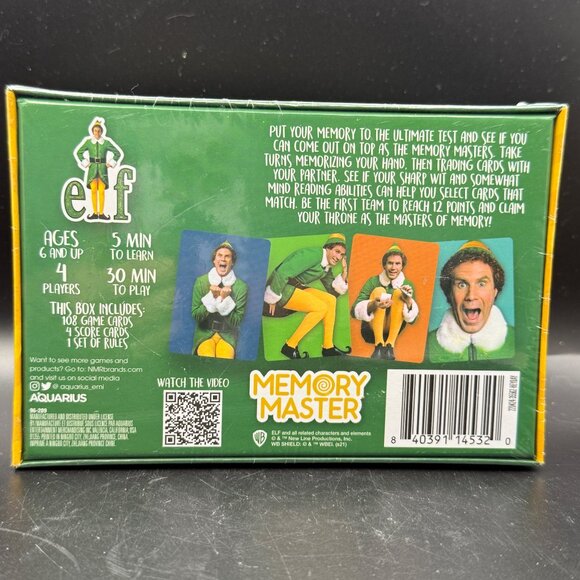 Elf Memory Master Card Game For Ages 6+ By Aquarius NEW SEALED - Picture 2 of 6